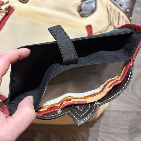 Chala Horse Everyday Zip Tote Shoulder Bag Fringe Large Travel School Work - Picture 4 of 15